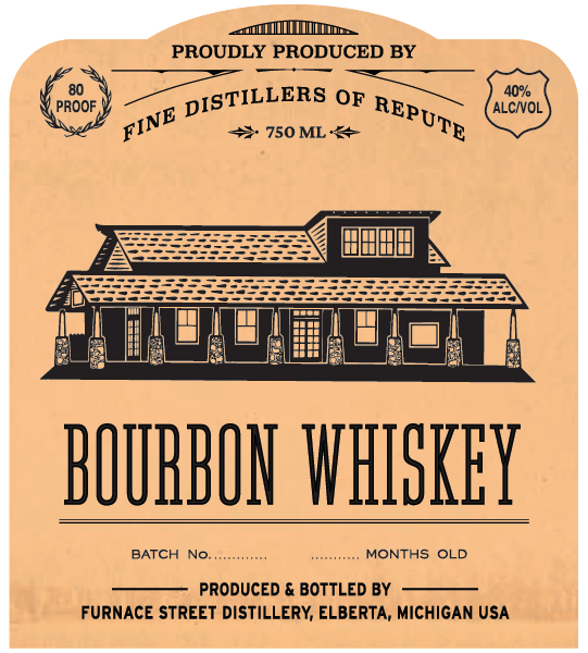 furnace street bourbon whiskey label 