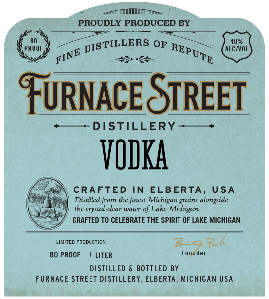 furnace street vodka label