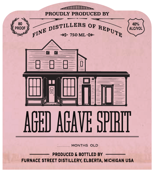 aged agave spirit label 