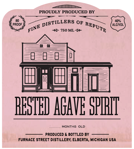 rested agave spirit label 