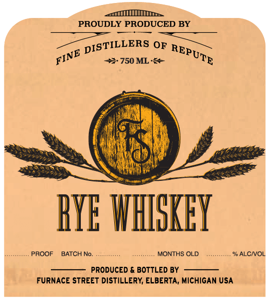 furnace street rye whiskey label 